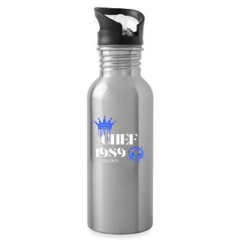 Chef Edition 1989 36 Birthday Saying - Water bottle with straw - silver - Right