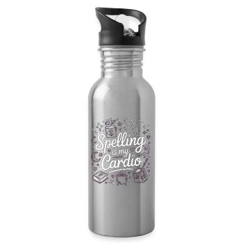 L’orthographe de la sorcellerie est ma Wicca de sorcellerie cardio - Gourde avec paille intégrée - argent clair - Droite
