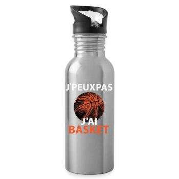 Je peux pas J'ai Basket - Gourde avec paille intégrée - argent clair - Droite