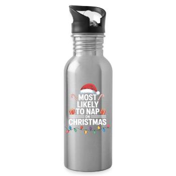 Am ehesten um an Weihnachten ein Nickerchen zu machen - Trinkflasche mit integriertem Trinkhalm - Lightsilver - Rechts