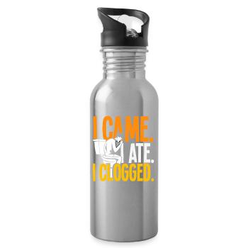 Toilet Clogging Master Funny - Water bottle with straw - silver - Right