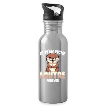 Je n’ai pas ce truc de loutre, jeu de mots drôle avec - Gourde avec paille intégrée - argent clair - Droite