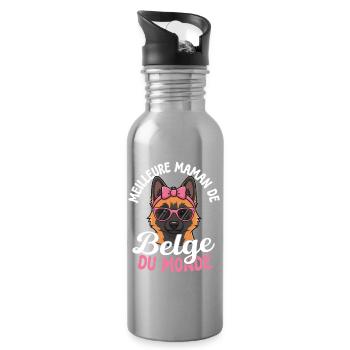  Bestes Belgisches Muttergeschenk Der Welt Für - Trinkflasche mit integriertem Trinkhalm - Lightsilver - Rechts
