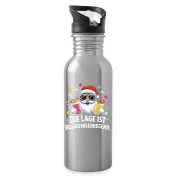 The location is drunkenly funnier - Water bottle with straw - silver - Right
