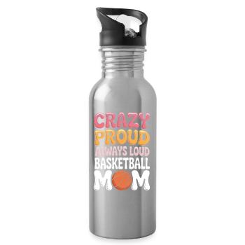 Basketball Spruch Mama Lustige Basketball Geschenk - Trinkflasche mit integriertem Trinkhalm - Lightsilver - Rechts