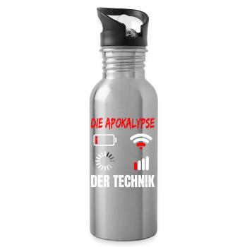 Coder DIE APOKALYPSE DER TECHNIK LUSTIG - Trinkflasche mit integriertem Trinkhalm - Lightsilver - Rechts