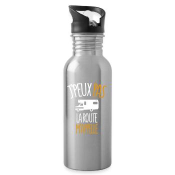 I Can't The Road nennt mich Humor-Campeur - Trinkflasche mit integriertem Trinkhalm - Lightsilver - Rechts