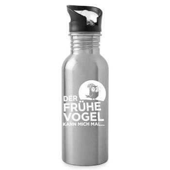 Le lève-tôt me fait ! - Gourde avec paille intégrée - argent clair - Droite