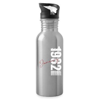 44th Birthday Original January 1982 - Water bottle with straw - silver - Right