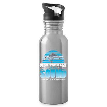 Anglers Fishermen Fishing Sport Fishermen - Water bottle with straw - silver - Right