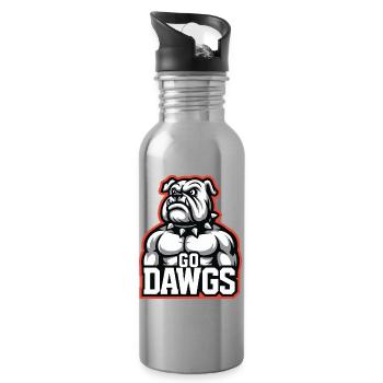 Go Dawgs Bulldog Maskottchen Sportdesign - Trinkflasche mit integriertem Trinkhalm - Lightsilver - Rechts
