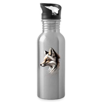 Polarfuchs Schneefuchs Eisfuchs Süßer Weißer Fuchs - Trinkflasche mit integriertem Trinkhalm - Lightsilver - Rechts