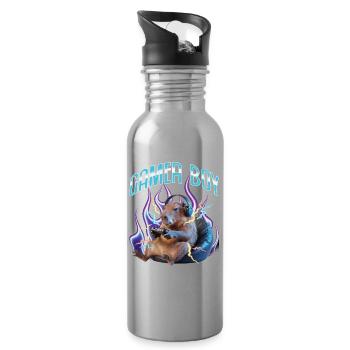 Joueur Drôle de Capybara - Gourde avec paille intégrée - argent clair - Droite