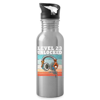 Level 23 Unlocked mit Kopfhörern - Trinkflasche mit integriertem Trinkhalm - Lightsilver - Rechts