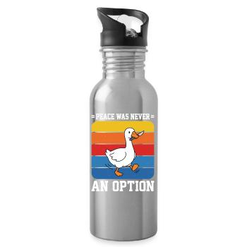 Frieden war nie eine Option Goose Retro - Trinkflasche mit integriertem Trinkhalm - Lightsilver - Rechts