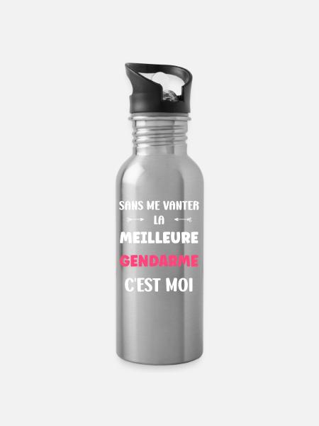 gendarme - Gourde avec paille intégrée - argent clair