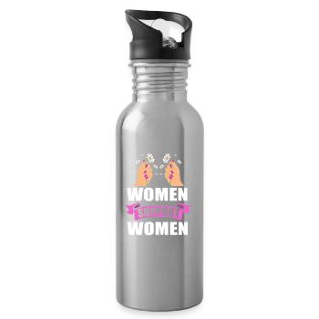 Féminisme Féministe Féministe de la Journée des Femmes - Gourde avec paille intégrée - argent clair - Droite