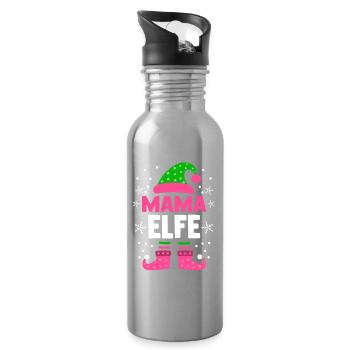 Weihnachten Familie Mutter Mama Elfe - Trinkflasche mit integriertem Trinkhalm - Lightsilver - Rechts