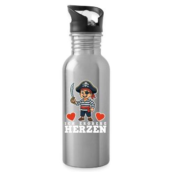 Pirate Children - Water bottle with straw - silver - Right