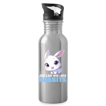 Lapin Lapin - Gourde avec paille intégrée - argent clair - Droite