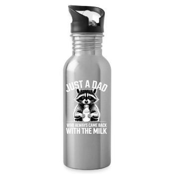 Waschbär Papa Milch-Rückkehr - Trinkflasche mit integriertem Trinkhalm - Lightsilver - Rechts
