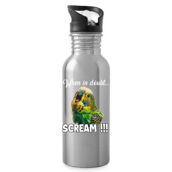 Cadeau drôle pour les fans de perruchets perruqués - Gourde avec paille intégrée - argent clair - Droite