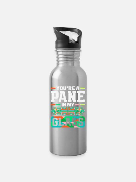 Buntglas-kunst Buntglas-künstler - Trinkflasche mit integriertem Trinkhalm - Lightsilver