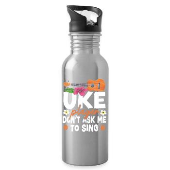 Hawaiian Ukulele Uke Uke Player - Trinkflasche mit integriertem Trinkhalm - Lightsilver - Rechts