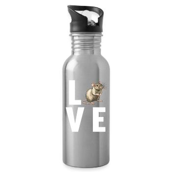 Ratten Ratte - Trinkflasche mit integriertem Trinkhalm - Lightsilver - Rechts