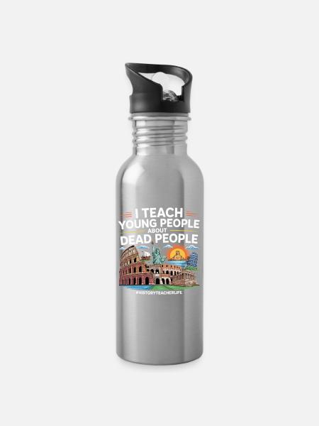 Geschichte - Trinkflasche mit integriertem Trinkhalm - Lightsilver
