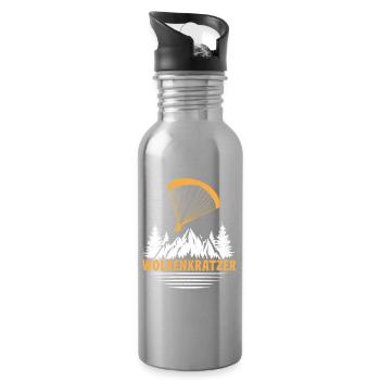 Paraglider SKYSCRAPER FUNNY - Water bottle with straw - silver - Right