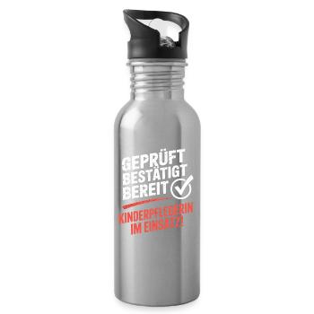 Tested confirmed ready to be a nanny in the - Water bottle with straw - silver - Right