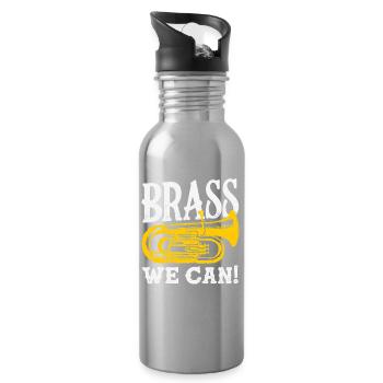 Vintage Euphonium Player - Water bottle with straw - silver - Right