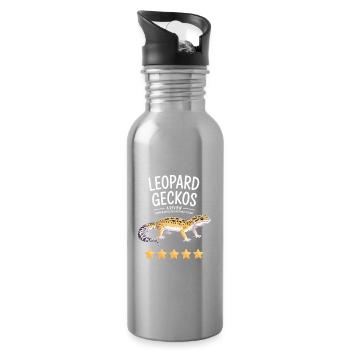 Leopardgeckos Bewertungsabzeichen - Trinkflasche mit integriertem Trinkhalm - Lightsilver - Rechts