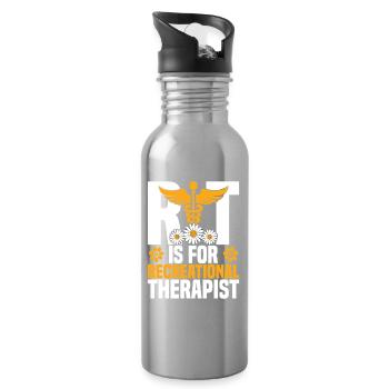 Therapeutischer Freizeittherapeut - Trinkflasche mit integriertem Trinkhalm - Lightsilver - Rechts
