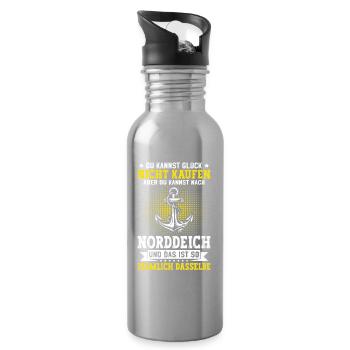 NORTH SEA YOU CAN'T BUY HAPPINESS BUT AFTER - Water bottle with straw - silver - Right