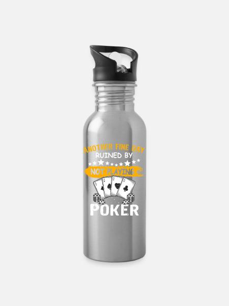 Poker Poker Joueurs - Gourde avec paille intégrée - argent clair