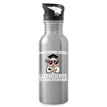 Meisterin 2026 bestandene Meisterprüfung - Trinkflasche mit integriertem Trinkhalm - Lightsilver - Rechts