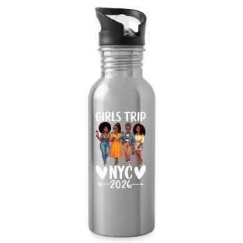 NYC Girls Trip 2026 - Gourde avec paille intégrée - argent clair - Droite