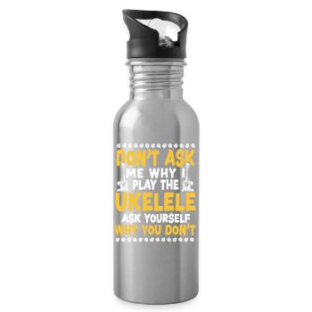 Ukulélé hawaïen Ukulélé Ne Me Demande Pas T - Gourde avec paille intégrée - argent clair - Droite