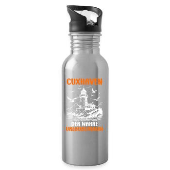 Cuxhaven DER WAHRE URLAUBSTRAUM Lustiges - Trinkflasche mit integriertem Trinkhalm - Lightsilver - Rechts