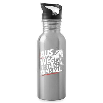 Riding out of the way to the stable horse girl horses - Water bottle with straw - silver - Right