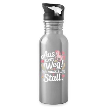 Riding out of the way to the stable horse girl horses - Water bottle with straw - silver - Right