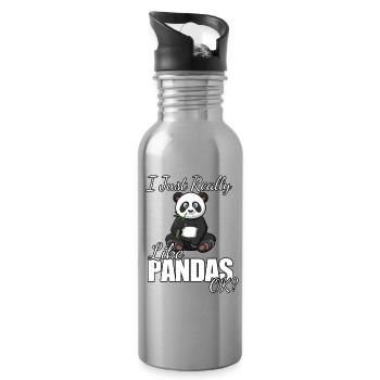 J’aime juste vraiment les pandas, d’accord - Gourde avec paille intégrée - argent clair - Droite