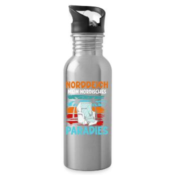 North Sea NORTH DIKE MY NORDIC PARADISE Funny - Water bottle with straw - silver - Right