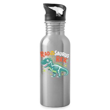 RadSaurus Rex Neon Dino - Gourde avec paille intégrée - argent clair - Droite