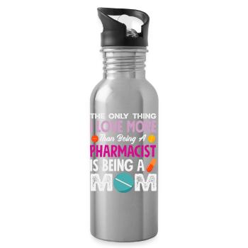 Apotheker Pharmazeutisch-technischer - Trinkflasche mit integriertem Trinkhalm - Lightsilver - Rechts