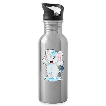 Elephant Water - Water bottle with straw - silver - Right