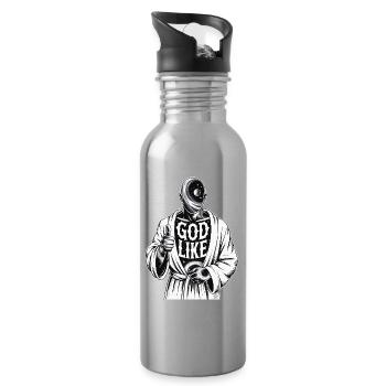 God Like Galaxy Design - Trinkflasche mit integriertem Trinkhalm - Lightsilver - Rechts