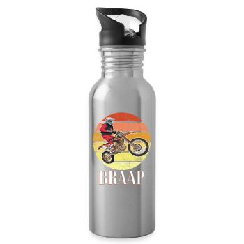 Dirt Biking Braap - Trinkflasche mit integriertem Trinkhalm - Lightsilver - Rechts
